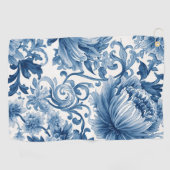 Blue Dreams | Floral Watercolor Chinoiserie ゴルフタオル (横)