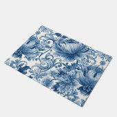 Blue Dreams | Floral Watercolor Chinoiserie ドアマット (アングル)