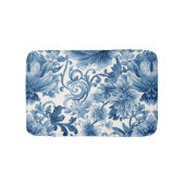 Blue Dreams | Floral Watercolor Chinoiserie バスマット (正面)