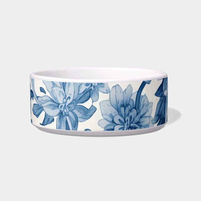 Blue Dreams | Floral Watercolor Chinoiserie ボウル (正面)