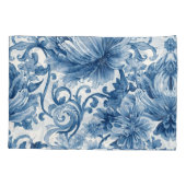 Blue Dreams | Floral Watercolor Chinoiserie 枕カバー (裏面)