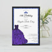 Blue Dress and Tiara 18th Birthday Debut 招待状 (スタンド正面)