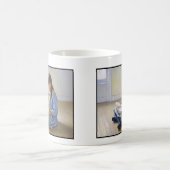 Blue Dress Girl Reading Book Teacher appreciation コーヒーマグカップ (中央)