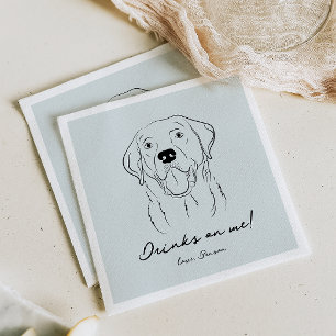 Blue Drinks on Meドッグスケッチ紙ナプキン スタンダードカクテルナプキン