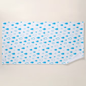 Blue drops water Minimalist Modern. ビーチタオル (正面)