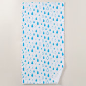 Blue drops water Minimalist Modern. ビーチタオル (正面)