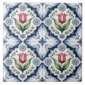 Blue Dutch Delft Pattern  タイル (正面)