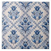 Blue Dutch Delft Pattern  タイル (正面)