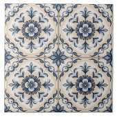 Blue Dutch Delft Pattern  タイル (正面)