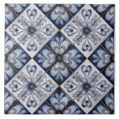 Blue Dutch Delft Pattern  タイル (正面)