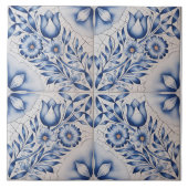 Blue Dutch Delft Pattern  タイル (正面)