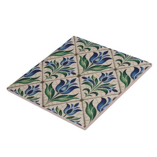 Blue Dutch Delft Pattern  タイル (側面)