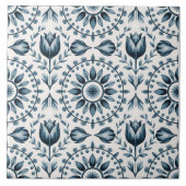 Blue Dutch Delft Pattern  タイル (正面)