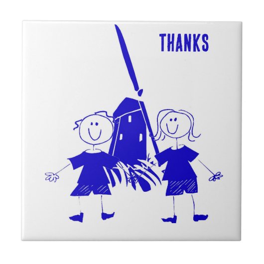 Blue Dutch Stick Kids タイル (正面)