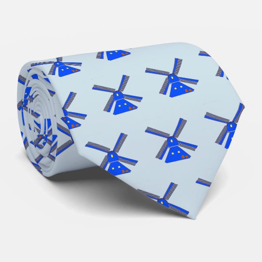 Blue Dutch Windmill ネクタイ (ロール)