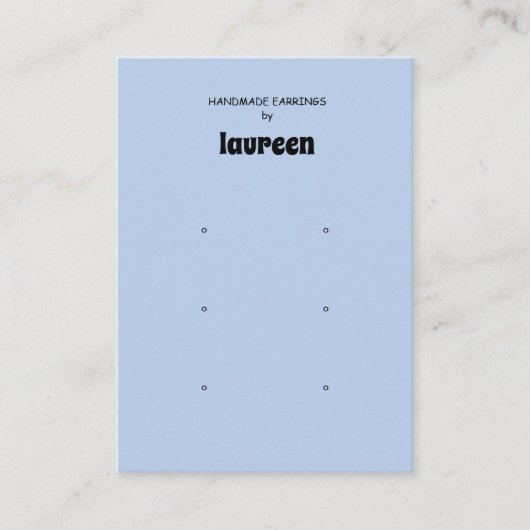 Blue Earring Display Holder Business Card 名刺 (正面)