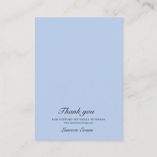 Blue Earring Display Holder Business Card 名刺 (裏面)
