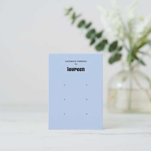 Blue Earring Display Holder Business Card 名刺 (スタンド正面)