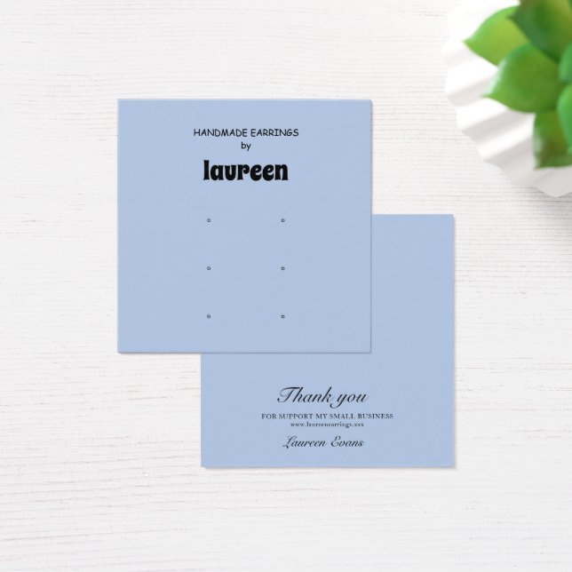  Blue Earring Display Square Business Card (デスク)