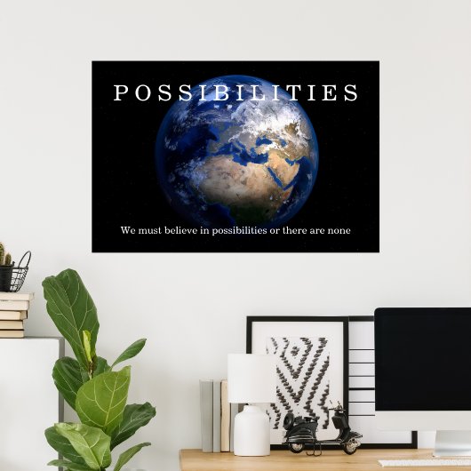 Blue Earthの可能性信じ引用文動機 ポスター (ホームオフィス)