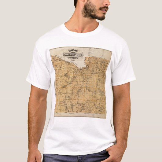 Blue Earth郡、ミネソタの地図 Tシャツ (正面)