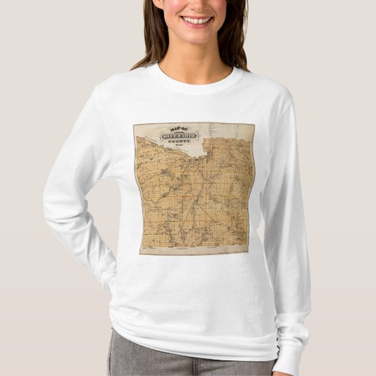 Blue Earth郡、ミネソタの地図 Tシャツ (正面)