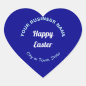 Blue Easter Business Heart Shape Sticker ハートシール (正面)