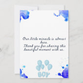 BLUE Editable Baby BOY Baby Shower Invitation 招待状 (裏面)