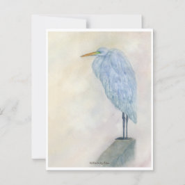 Blue Egret Watercolor ポストカード