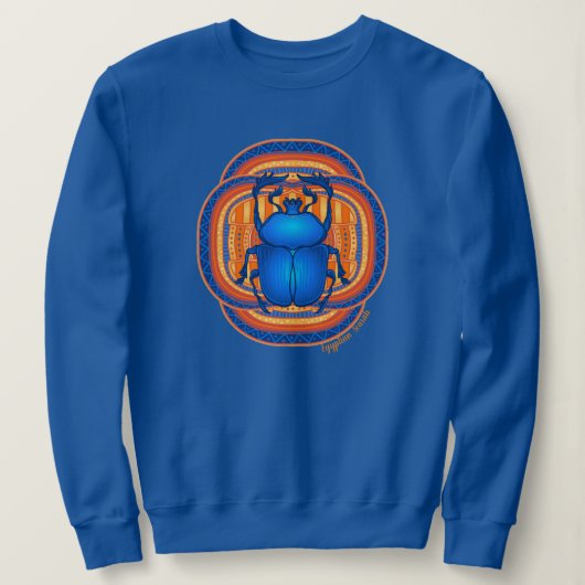 Blue Egyptian Scarab Sweatshirt スウェットシャツ (デザイン正面)