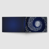 Blue Elegant Damask Wedding ゲストブック (全面)