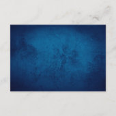 Blue Elegant floral summer wedding エンクロージャーカード (裏面)