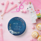 Blue Elegant floral summer wedding ペーパーボウル (パーティー)