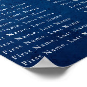 Blue Elegant floral summer wedding seating chart  ポスター (角)