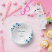 Blue Elegant flower summer wedding ペーパーボウル (パーティー)