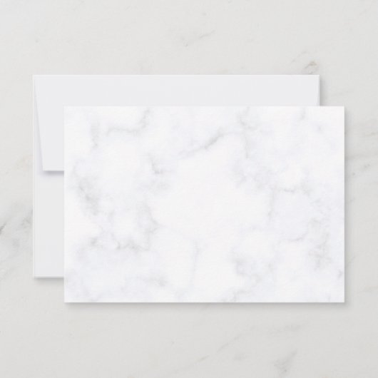 Blue Elegant flower summer wedding 出欠カード (裏面)