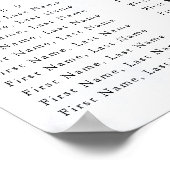 Blue Elegant flower summer wedding seating chart  ポスター (角)