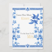 Blue Elegant Guess How Many Kisses sign 招待状 (正面)