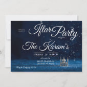 Blue Elegant Mosque Ramadan Iftar Party  Invit 招待状 (正面)