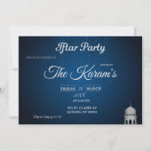 Blue Elegant Mosque Ramadan Iftar Party  Invit 招待状 (正面)