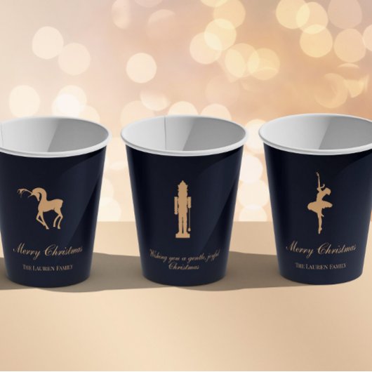 Blue elegant Nutcracker personalized cup 紙コップ