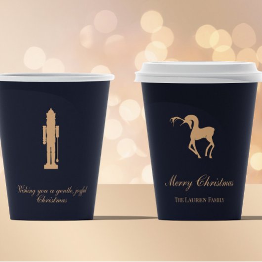 Blue elegant Nutcracker personalized cup 紙コップ