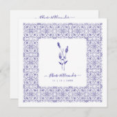 Blue Elegant Sophisticated Wedding Lace Wildflower (正面/裏面)