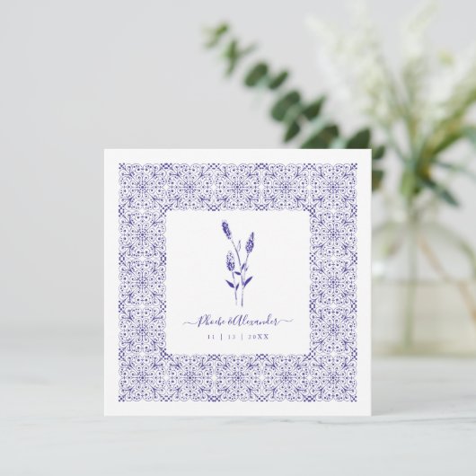 Blue Elegant Sophisticated Wedding Lace Wildflower (スタンド正面)