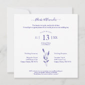 Blue Elegant Sophisticated Wedding Lace Wildflower (裏面)