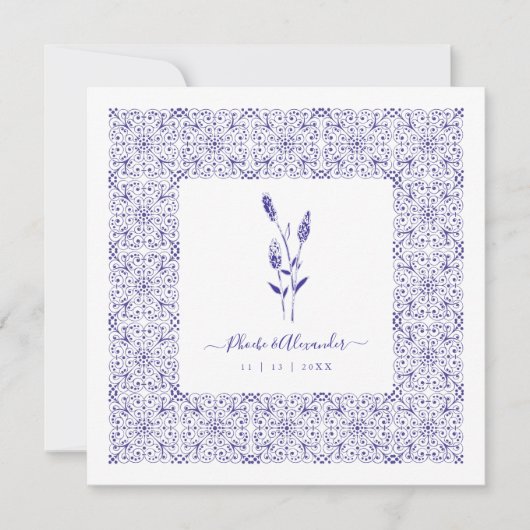 Blue Elegant Sophisticated Wedding Lace Wildflower (正面)