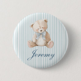 Blue Elegant Teddy Bear Button 缶バッジ