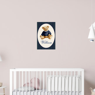 Blue Elegant Teddy Bear Poster ポスター