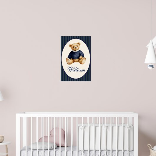 Blue Elegant Teddy Bear Poster ポスター (子ども部屋2)