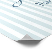 Blue Elegant Teddy Bear Sticker ポスター (角)